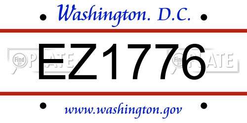 EZ1776 District Of Columbia License Plate
