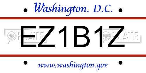 EZ1B1Z District Of Columbia License Plate