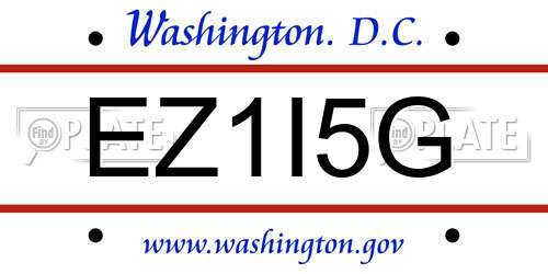 EZ1I5G District Of Columbia License Plate
