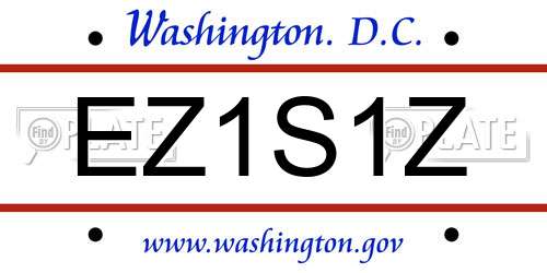 EZ1S1Z District Of Columbia License Plate