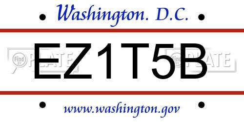 EZ1T5B District Of Columbia License Plate