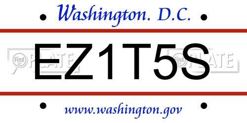 EZ1T5S District Of Columbia License Plate