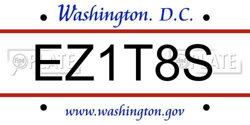 EZ1T8S District Of Columbia License Plate