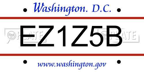 EZ1Z5B District Of Columbia License Plate