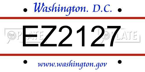 EZ2127 District Of Columbia License Plate