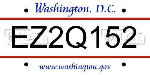 EZ2Q152 District Of Columbia License Plate