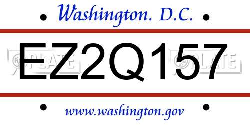 EZ2Q157 District Of Columbia License Plate