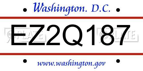 EZ2Q187 District Of Columbia License Plate