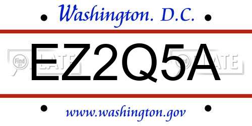 EZ2Q5A District Of Columbia License Plate