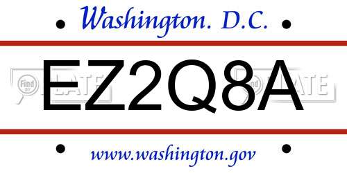EZ2Q8A District Of Columbia License Plate