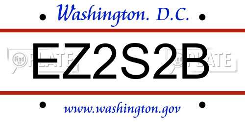 EZ2S2B District Of Columbia License Plate