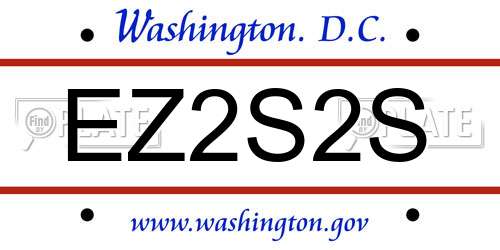 EZ2S2S District Of Columbia License Plate
