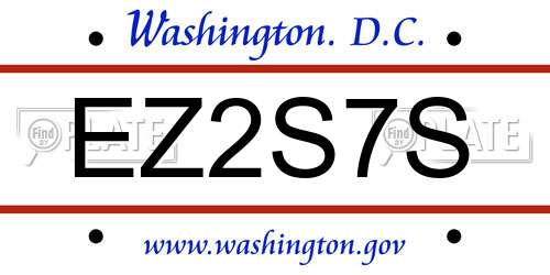 EZ2S7S District Of Columbia License Plate