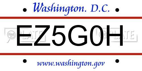EZ5G0H District Of Columbia License Plate