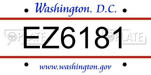 EZ6181 District Of Columbia License Plate