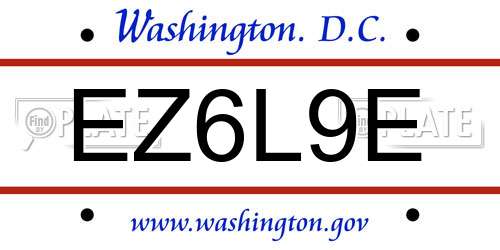 EZ6L9E District Of Columbia License Plate