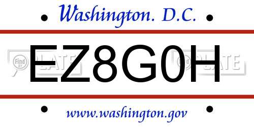 EZ8G0H District Of Columbia License Plate
