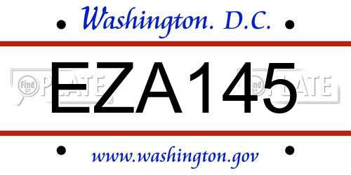 EZA145 District Of Columbia License Plate