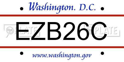 EZB26C District Of Columbia License Plate