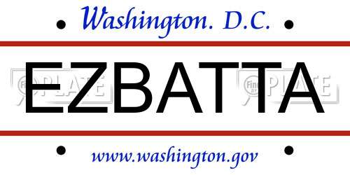 EZBATTA District Of Columbia License Plate
