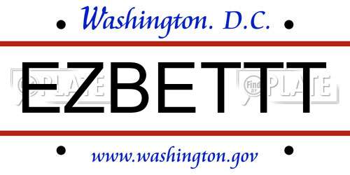 EZBETTT District Of Columbia License Plate