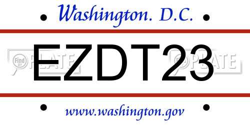 EZDT23 District Of Columbia License Plate