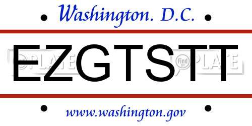 EZGTSTT District Of Columbia License Plate