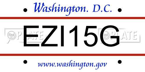 EZI15G District Of Columbia License Plate