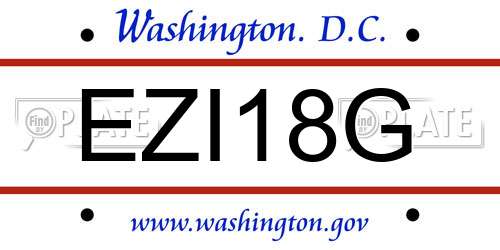 EZI18G District Of Columbia License Plate