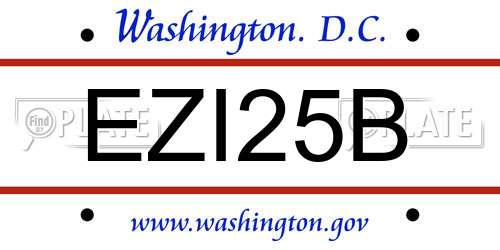 EZI25B District Of Columbia License Plate