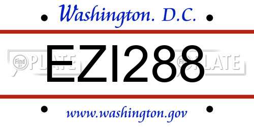 EZI288 District Of Columbia License Plate