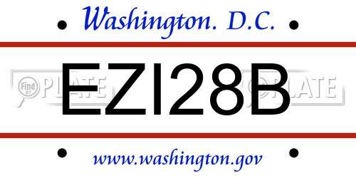 EZI28B District Of Columbia License Plate