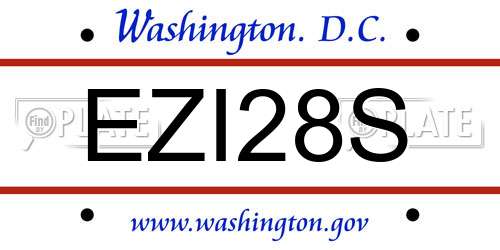 EZI28S District Of Columbia License Plate