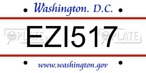 EZI517 District Of Columbia License Plate