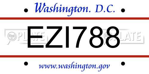 EZI788 District Of Columbia License Plate