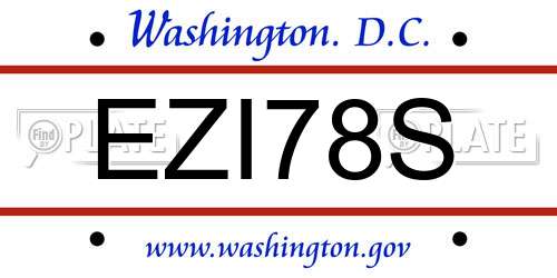 EZI78S District Of Columbia License Plate