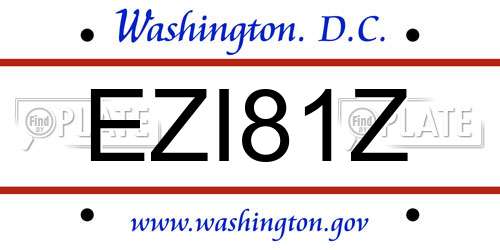 EZI81Z District Of Columbia License Plate