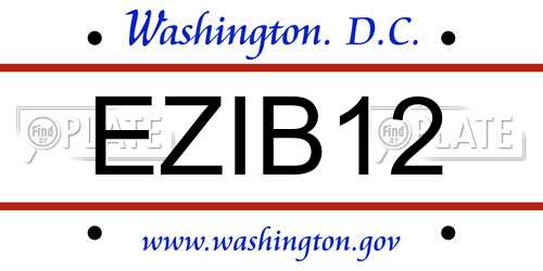 EZIB12 District Of Columbia License Plate