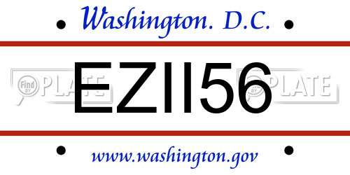 EZII56 District Of Columbia License Plate