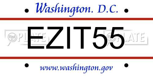 EZIT55 District Of Columbia License Plate