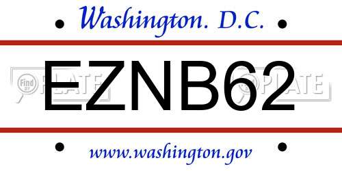 EZNB62 District Of Columbia License Plate
