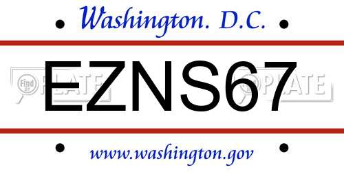 EZNS67 District Of Columbia License Plate