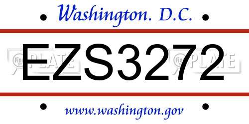 EZS3272 District Of Columbia License Plate