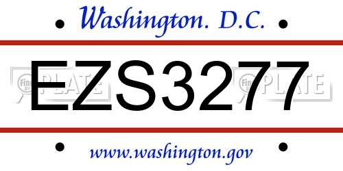EZS3277 District Of Columbia License Plate