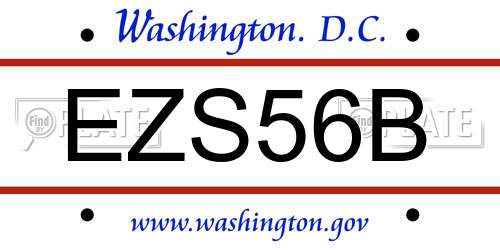EZS56B District Of Columbia License Plate