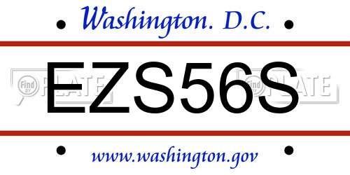 EZS56S District Of Columbia License Plate
