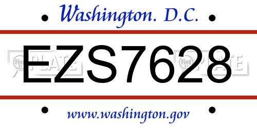 EZS7628 District Of Columbia License Plate