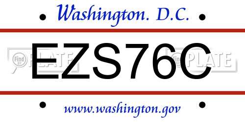 EZS76C District Of Columbia License Plate