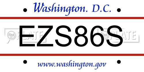 EZS86S District Of Columbia License Plate