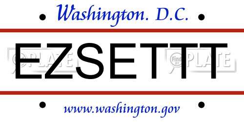 EZSETTT District Of Columbia License Plate